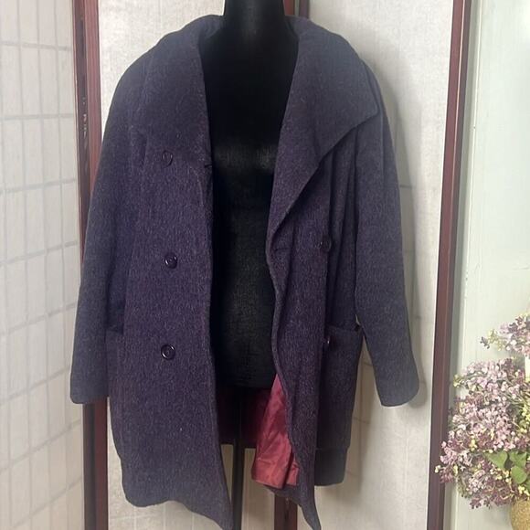 VTG PAVILION PETITE LINED DOUBLE BREASTED 100%‎ PEA COAT SIZE L - Picture 3 of 7